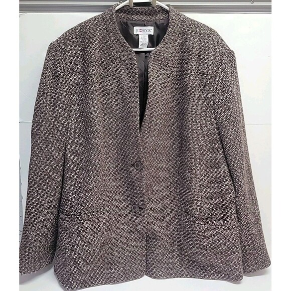 Vtg JG Hook Women's Sz 24W Fall Brown Wool Blend Lined Jacket Blazer - Picture 1 of 8